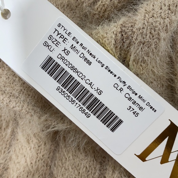 NWT MESHKI Ella rolled neck long sleeve mini dress - Picture 9 of 9